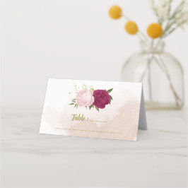 magenta rosa Blume grüne Blätter Platzkarte