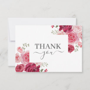 Magenta Rosa Blumen Dankeskarten Dankeskarte