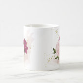 magenta rosa Blumengrün Kaffeetasse (Mittel)