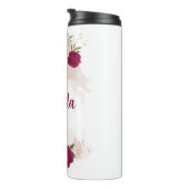 magenta rosa Blumengrün Thermosbecher (Nach rechts gedreht)