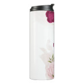 magenta rosa Blumengrün Thermosbecher (Nach links gedreht)