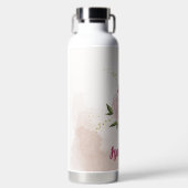 magenta rosa Blumengrün Trinkflasche (Vorderseite)