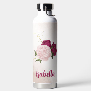 magenta rosa Blumengrün Trinkflasche