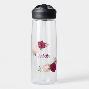 magenta rosa Blumengrün Trinkflasche