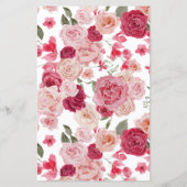 Magenta Rosa Blumenkarte (Rückseite)