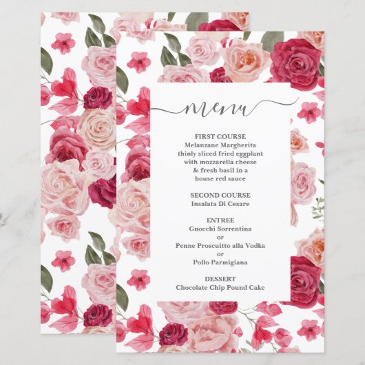 Magenta Rosa Blumenkarte (Vorne/Hinten)