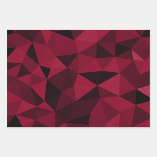 Magenta rosa, dunkelschwarze, geometrische Maschen Geschenkpapier Set (Vorderseite)