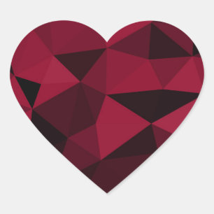 Magenta rosa, dunkelschwarze, geometrische Maschen Herz-Aufkleber