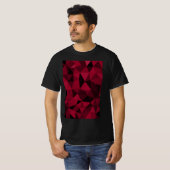 Magenta rosa, dunkelschwarze, geometrische Maschen T-Shirt (Vorne ganz)
