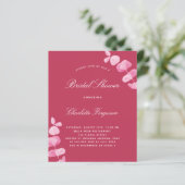 Magenta Rosa Eukalyptus Brautdusche Einladung (Stehend Vorderseite)
