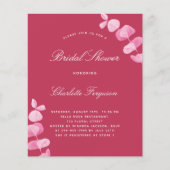 Magenta Rosa Eukalyptus Brautdusche Einladung (Vorderseite)