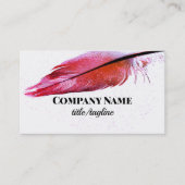 Magenta rosa Federkunst auf Weiß Visitenkarte (Vorderseite)