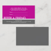 Magenta Rosa Grau einfach eine Freundes-Karten zu Empfehlungskarte (Vorne/Hinten)