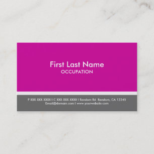 Magenta rosa, graue Streifen benutzerdefinierte Vi Visitenkarte