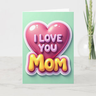 Magenta Rosa Ich liebe Dich Mama Karte