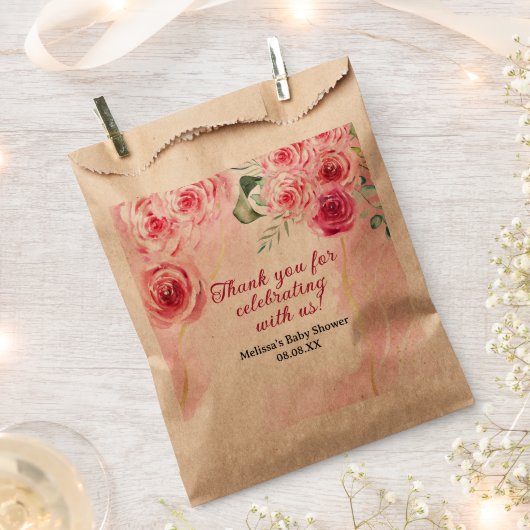 Magenta Rosa Kraft Braun Gefälligkeitstaschen Geschenktütchen (Ausgeschnitten)