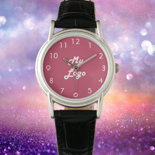 Magenta Rosa Logo Armbanduhr
