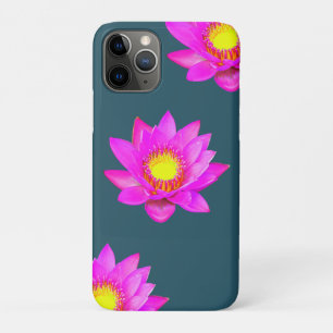Magenta Rosa Lotusblumen auf Blau Case-Mate iPhone Hülle