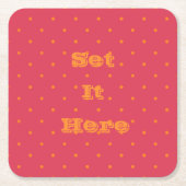 Magenta Rosa mit Goldfisch-Orangenflecken Rechteckiger Pappuntersetzer (Vorderseite)