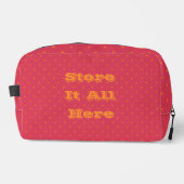 Magenta Rosa mit Goldfisch-Orangenflecken Waschbeutel (Vorderseite)