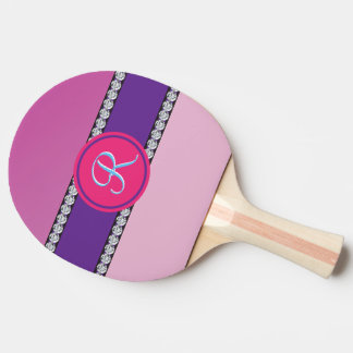 Magenta Rosa Monogramm Tischtennis Schläger