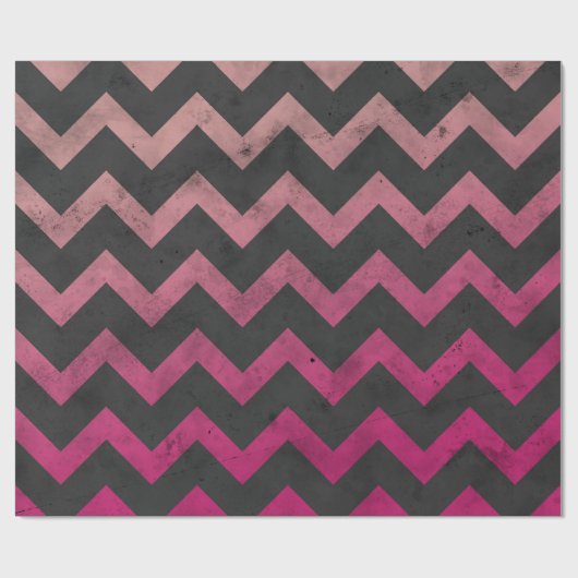 Magenta rosa Ober dunkelgrau Zickzack Muster Geschenkpapier (Flach)