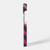 Magenta rosa Ober dunkelgrau Zickzack Muster iPhone Hülle (Linke Seite)