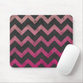 Magenta rosa Ober dunkelgrau Zickzack Muster Mousepad (Mit Mouse)