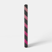 Magenta rosa Ober dunkelgrau Zickzack Muster Samsung Galaxy Hülle (Linke Seite)