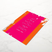 Magenta Rosa Orange Gold Grain Folieneinladung (Gedreht)