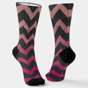Magenta rosa roter Ombre dunkelgraues Chevron-Must Socken