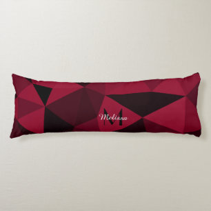 Magenta rosa rotes schwarzes Geometrie-Muster Mono Seitenschläferkissen