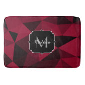 Magenta rosa Schwarz Geometrie Muster Monogram Badematte (Vorderseite)