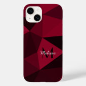 Magenta rosa Schwarz Geometrie Muster Monogram Case-Mate iPhone Hülle (Rückseite)