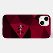 Magenta rosa Schwarz Geometrie Muster Monogram Case-Mate iPhone Hülle (Rückseite (Horizontal))