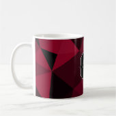 Magenta rosa Schwarz Geometrie Muster Monogram Kaffeetasse (Links)