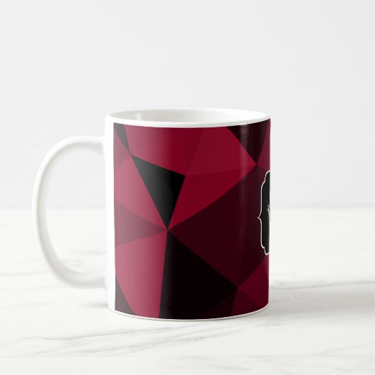 Magenta rosa Schwarz Geometrie Muster Monogram Kaffeetasse (Links)