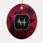 Magenta rosa Schwarz Geometrie Muster Monogram Keramik Ornament (Links)