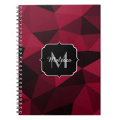 Magenta rosa Schwarz Geometrie Muster Monogram Notizblock (Vorderseite)