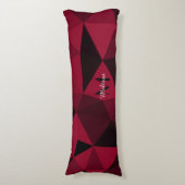 Magenta rosa Schwarz Geometrie Muster Monogram Seitenschläferkissen (Vorderseite Vertikal)