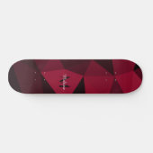 Magenta rosa Schwarz Geometrie Muster Monogram Skateboard (Horizontal)