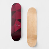 Magenta rosa Schwarz Geometrie Muster Monogram Skateboard (Vorderseite)
