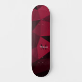 Magenta rosa Schwarz Geometrie Muster Monogram Skateboard (Vorderseite)