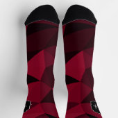 Magenta rosa Schwarz Geometrie Muster Monogram Socken (Oben)