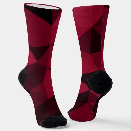 Magenta rosa Schwarz Geometrie Muster Monogram Socken (Gewinkelt)