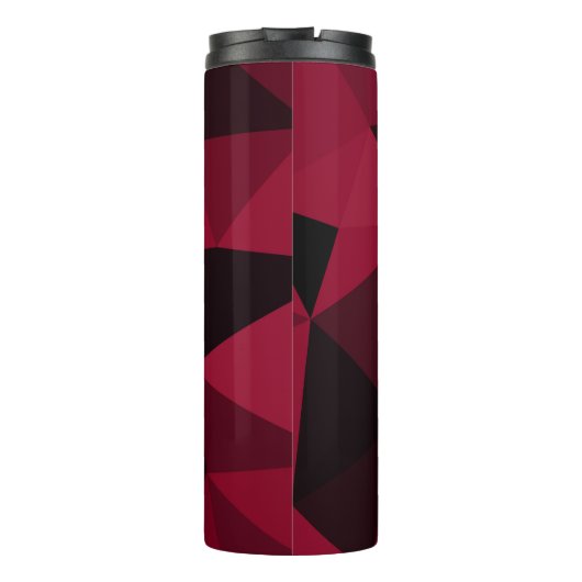 Magenta rosa Schwarz Geometrie Muster Monogram Thermosbecher (Rückseite)