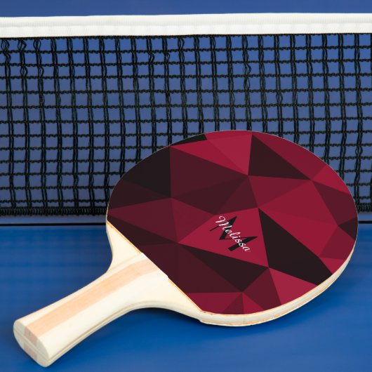 Magenta rosa Schwarz Geometrie Muster Monogram Tischtennis Schläger (InSitu)