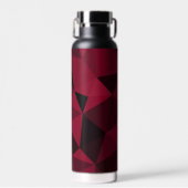 Magenta rosa Schwarz Geometrie Muster Monogram Trinkflasche (Vorne)