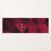 Magenta rosa Schwarz Geometrie Muster Monogram Yogamatte (Vorderseite (Horizontal))