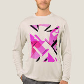 Magenta Rosa Schwarze Formen Abstrakt MCM inspirie Tri-Blend Shirt (Vorderseite)